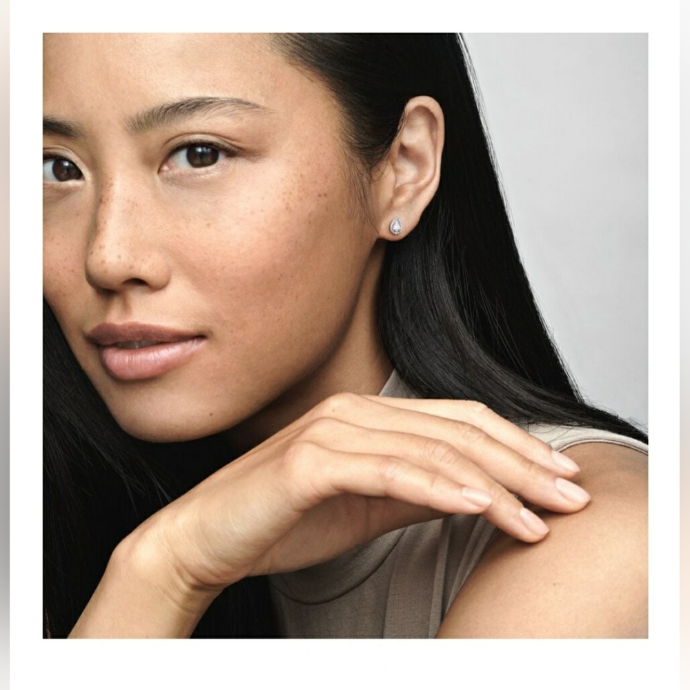 Pandora Sparkling Teardrop Halo Stud Earrings